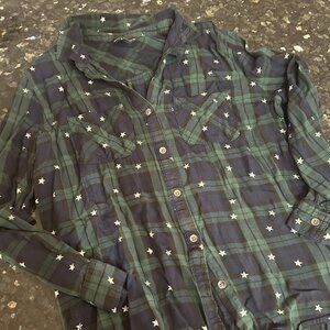 Rock & Republic Flannel Button Down Shirt - Med.